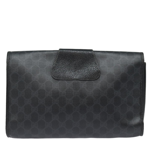 GUCCI GG Supreme Web Sherry Line Clutch Bag Black Gold 156 01 031 Auth bs16653 - Picture 3 of 16